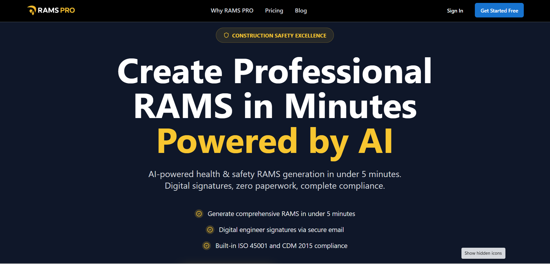 AI RAMS Generator UK | CDM 2015 Compliant Docs in 60 Seconds